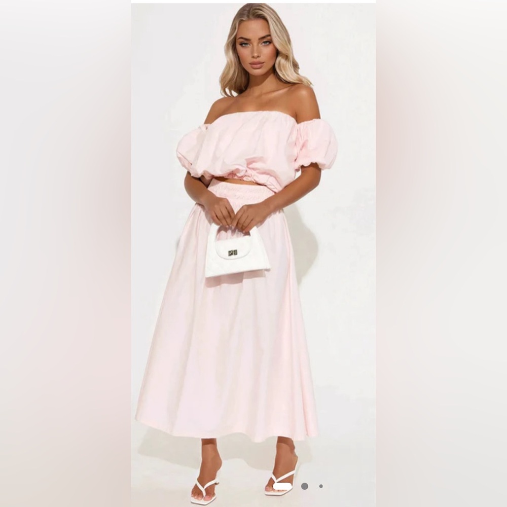 Midi Skirt Set - Pink